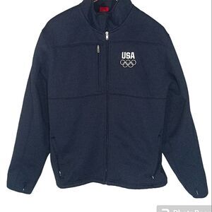 USA Olympic Committee Woman's Full Zip Fleece Lined Jacket Size L
